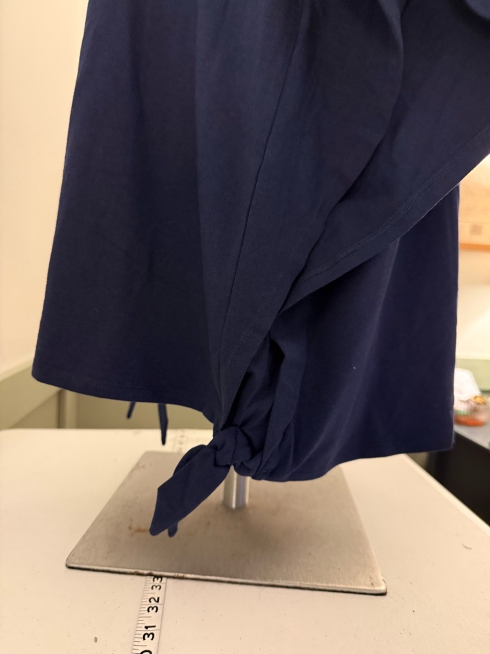 Navy Women's Poncho Top - Classic Draped Style - Picture 4 of 11
